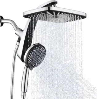 Regendouche met handspuit 12 inch vierkant chroom