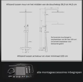 Regendouche Metaal Grijs Zonder Kraan