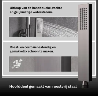 Regendouche Metaal Grijs Zonder Kraan