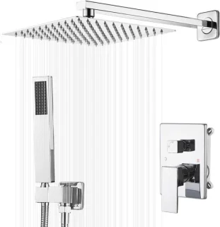 Regendouche Set 10 Inch Chroom