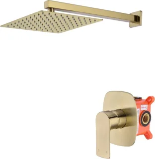 Regendouche Set 10 inch Geborsteld Goud