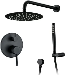 Regendouche set 10 inch mat zwart