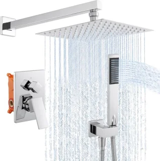Regendouche Set 10-inch Vierkante Douchekop en Handdouche - Chroom
