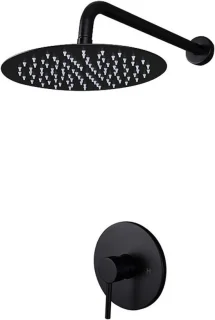 Regendouche set 10 inch zwart
