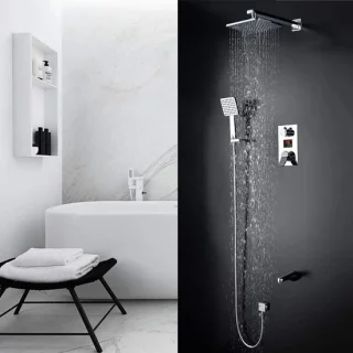 Regendouche set 150 mm chroom