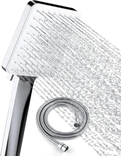 Regendouche set 2 meter slang zilver