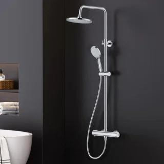 Regendouche set 25 cm chroom