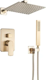 Regendouche set 25 cm geborsteld goud