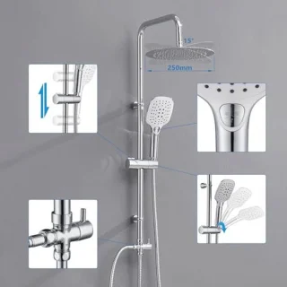Regendouche set 25 cm zonder kraan