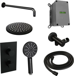 Regendouche Set 33 Thermostatisch Inbouw Zwart