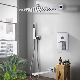 Regendouche set chroom