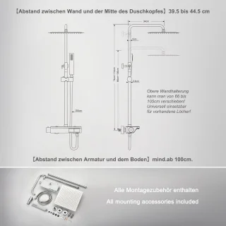Regendouche Set Chroom