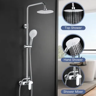 Regendouche set Chroom