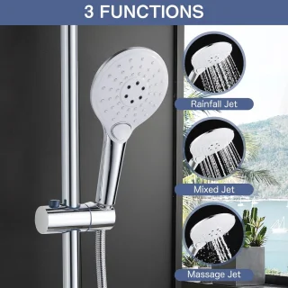 Regendouche set Chroom