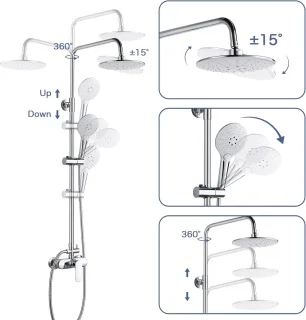 Regendouche set Chroom