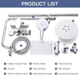 Regendouche set Chroom