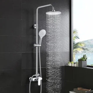 Regendouche set Chroom