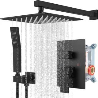 Regendouche Set Douchekraan 10 inch Mat Zwart
