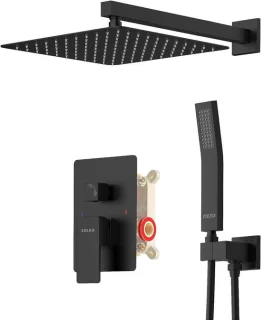 Regendouche set Douchesysteem 12 inch Mat Zwart