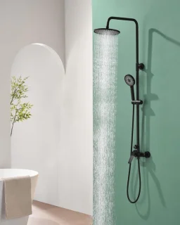 Regendouche set douchesysteem kraan 23 cm mat zwart