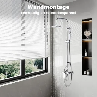Regendouche set - douchesysteem wandmontage met handdouche slang