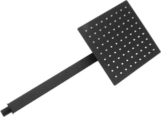 Regendouche set - douchesysteem wandmontage - vierkante douchekop - 20 cm - zwart mat