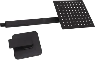Regendouche set - douchesysteem wandmontage - vierkante douchekop - 20 cm - zwart mat