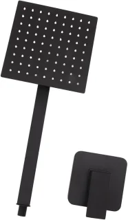 Regendouche set - douchesysteem wandmontage - vierkante douchekop - 20 cm - zwart mat