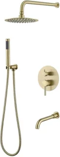 Regendouche set - geborsteld goud