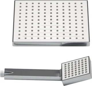 Regendouche set handdouche, 20x20 cm, chroom