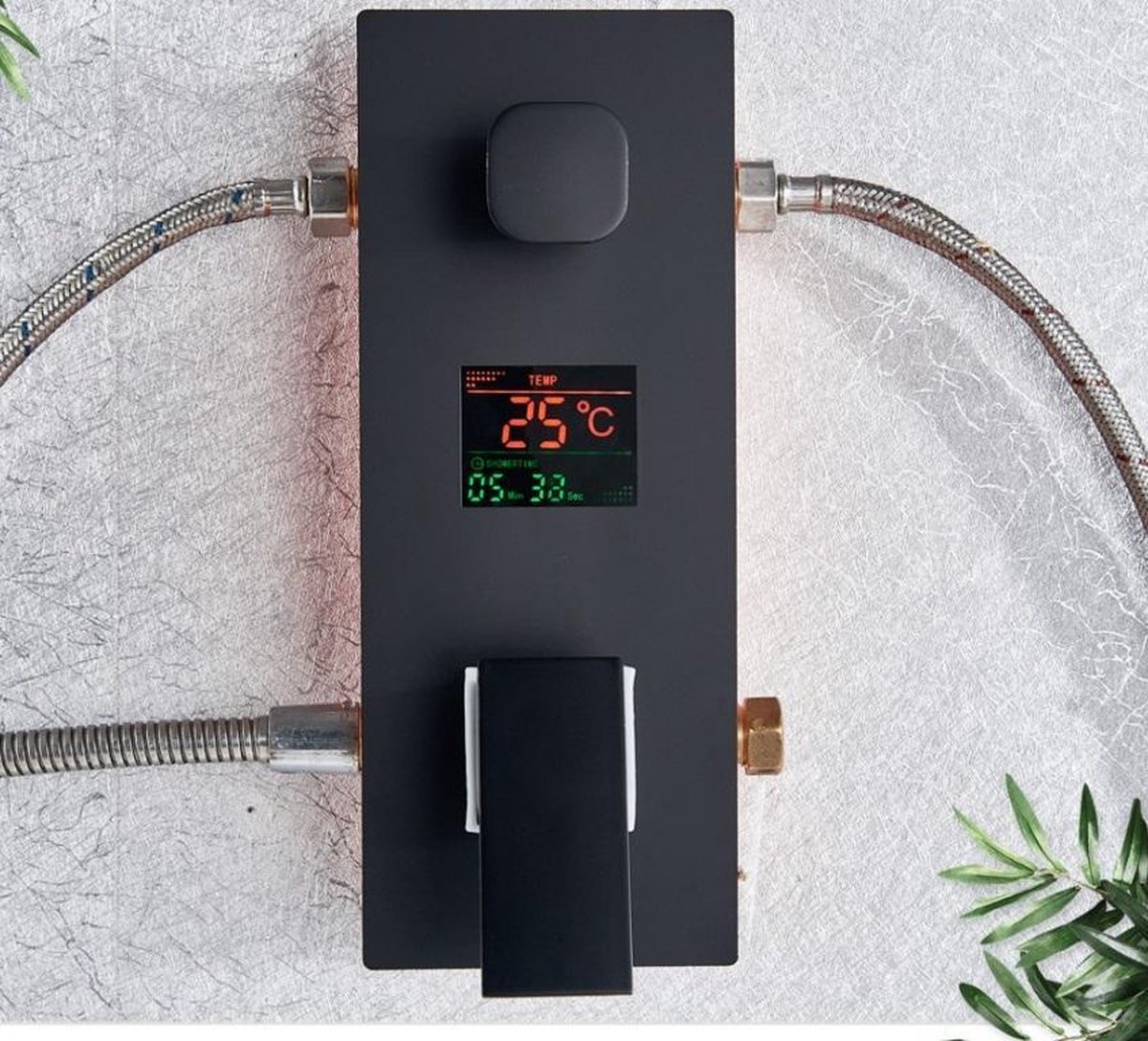 Wat vinden we goed aan de Regendouche set mat zwart 30x30 cm digitaal thermostaatkraan inbouw