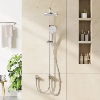 Regendouche set met 25 cm regendouche en handdouche, chroom