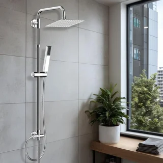 Regendouche set met handdouche, chroom