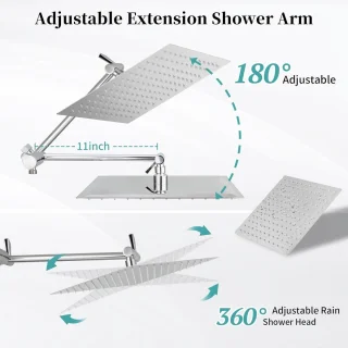 Regendouche set met handdouche - Chroom