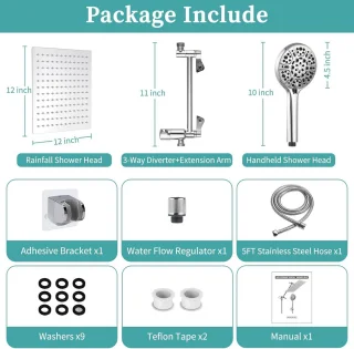 Regendouche set met handdouche - Chroom