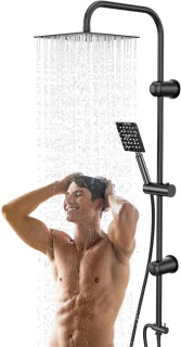 Regendouche set met handdouche en 1,5 meter slang - zilver