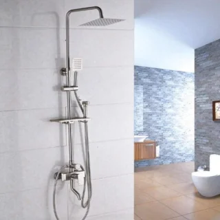 Regendouche set met handdouche - Geborsteld nikkel