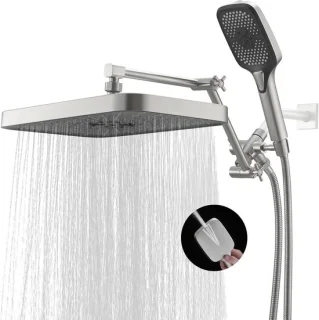 Regendouche set met handdouche - geborsteld nikkel