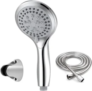 Regendouche set met slang, zilver