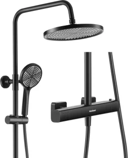 Regendouche set met thermostaat - 25 cm - chroom