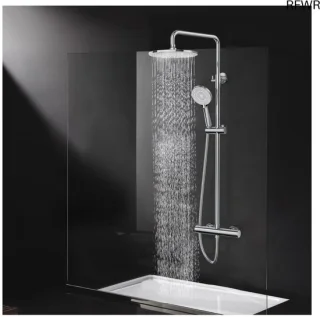 Regendouche set met thermostaat - 25 cm chroom