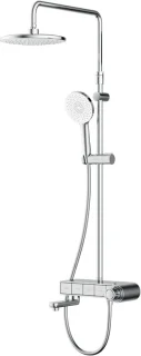 Regendouche set met thermostaat chroom