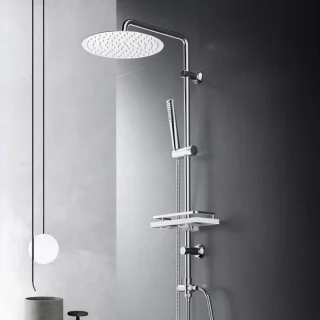 Regendouche set met verstelbare wandbevestiging, 25cm hoofddouche, chroom