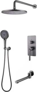 Regendouche set muurdouche pistoolgrijs