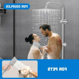 Regendouche set — plafonddouche en handdouche (wandmontage)