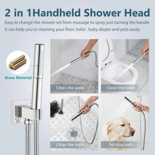 Regendouche set plafondmontage met handdouche 30.5 cm gepolijst chroom