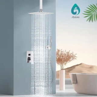 Regendouche set plafondmontage met handdouche 30.5 cm gepolijst chroom