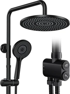 Regendouche set rond zwart 25 cm