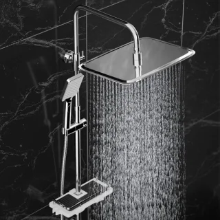Regendouche set RVS 35x25 cm chroom