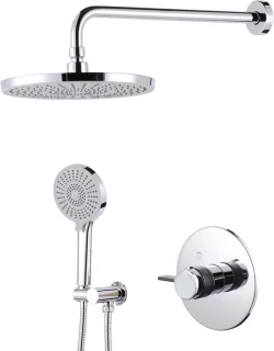 Regendouche set thermostaat inbouw 25 cm zilver
